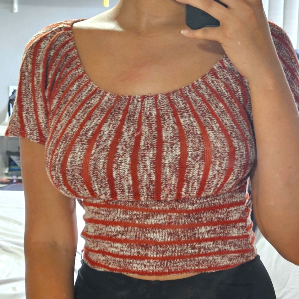 Red striped top